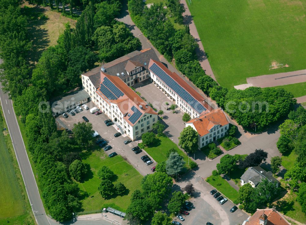 Bolanden from above - Boarding school building of the Gymnasium Der Weierhof on the street An der Aula in Bolanden in the state Rhineland-Palatinate, Germany