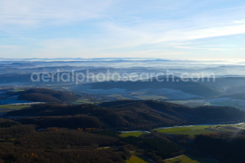 Hessisch Lichtenau from above - Inversion - Weather conditions at the horizon in Hessisch Lichtenau in the state Hesse
