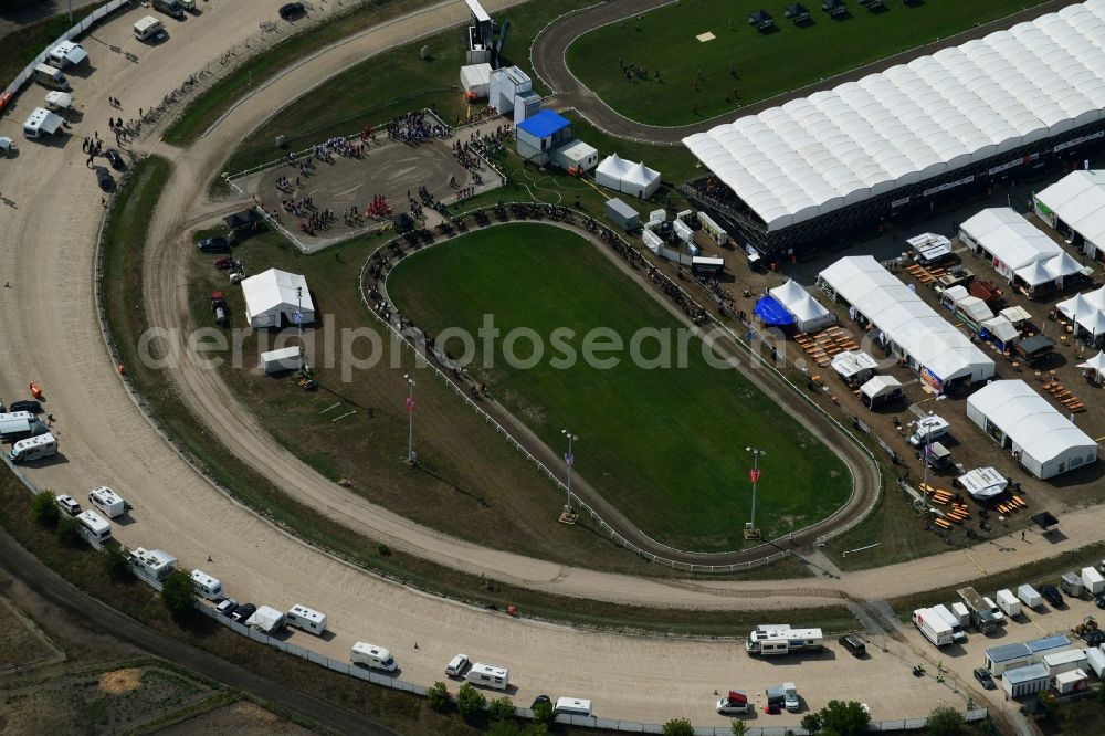 Berlin from the bird's eye view: World championships for icelandic horses on Racetrack racecourse - trotting in the district Karlshorst in Berlin