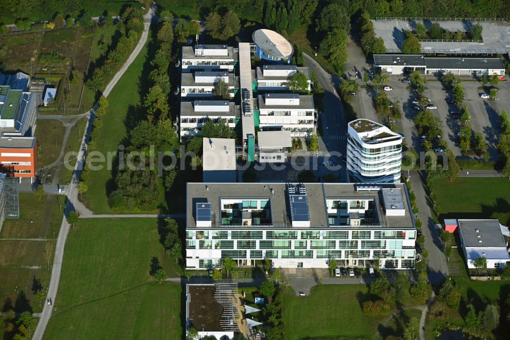 Aerial image München - Research building and office complex IZB Innovations- und Gruenderzentrum Biotechnologie Am Klopferspitz in the district Hadern - Martinsried in Munich in the state Bavaria, Germany