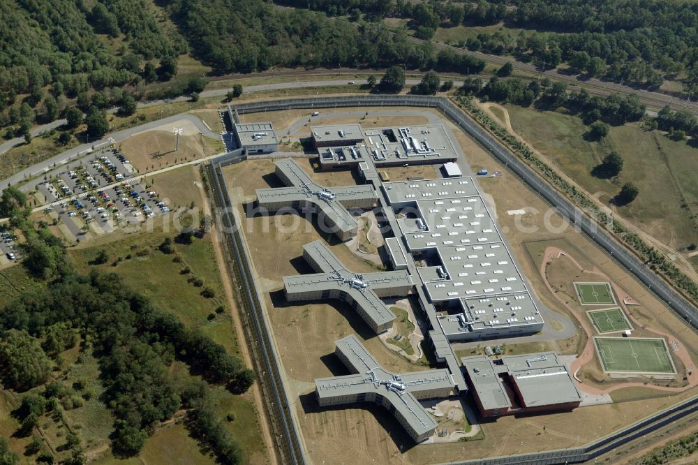 Großbeeren from the bird's eye view: New Prison Heidering Grossbeeren in Teltow-Flaming in Brandenburg