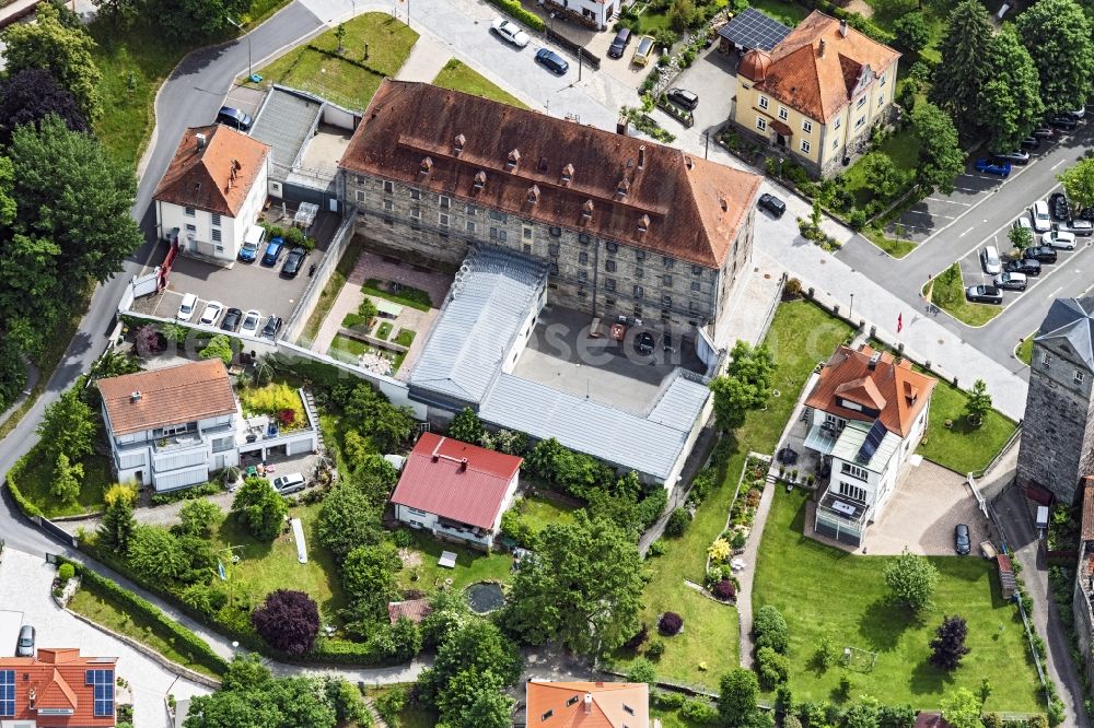 Kronach from the bird's eye view: Prison grounds and high security fence Prison in Kronach in the state Bavaria, Germany