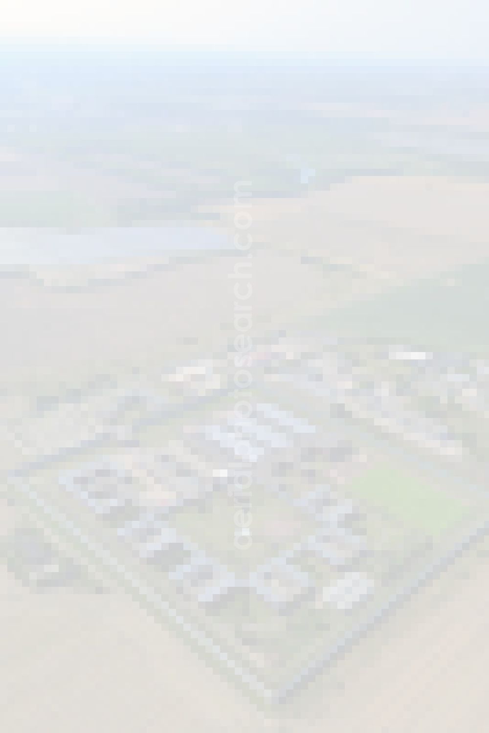Aerial photograph Raßnitz - Prison grounds and high security fence Prison in Rassnitz in the state Saxony-Anhalt, Germany