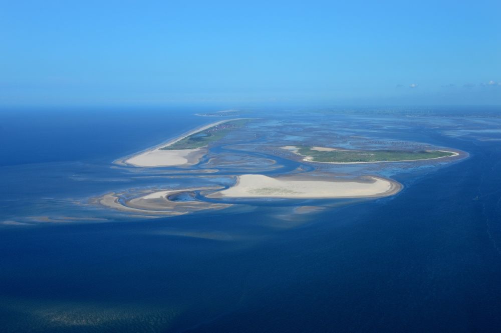 Aerial image Juist - View of the islands Memmert, Kachelotplate and Juist in the North Sea in Lower Saxony
