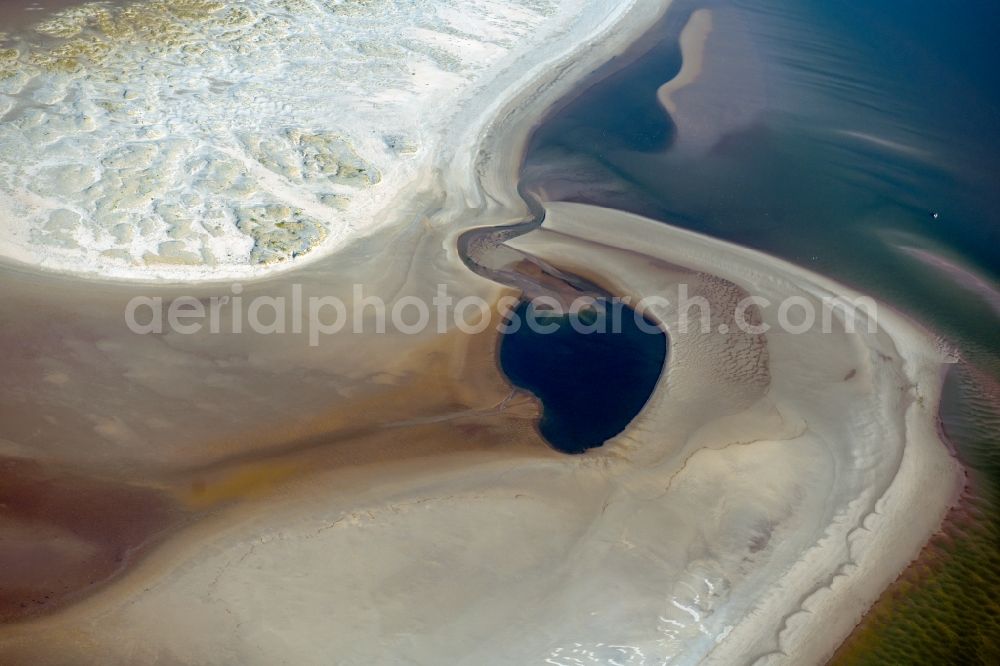 Aerial image Juist - View of the sandbank Kachelotplate near the North Sea island Juist in Lower Saxony