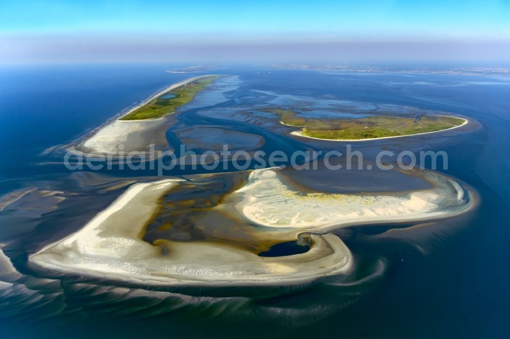 Juist from the bird's eye view: View of the sandbank Kachelotplate near the North Sea island Juist in Lower Saxony