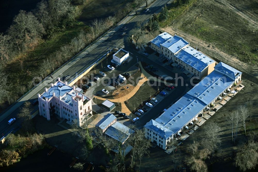 Aerial image Potsdam - New multi-family residential complex along the federal street 2 in the district Neu Fahrland in Potsdam in the state Brandenburg, Germany