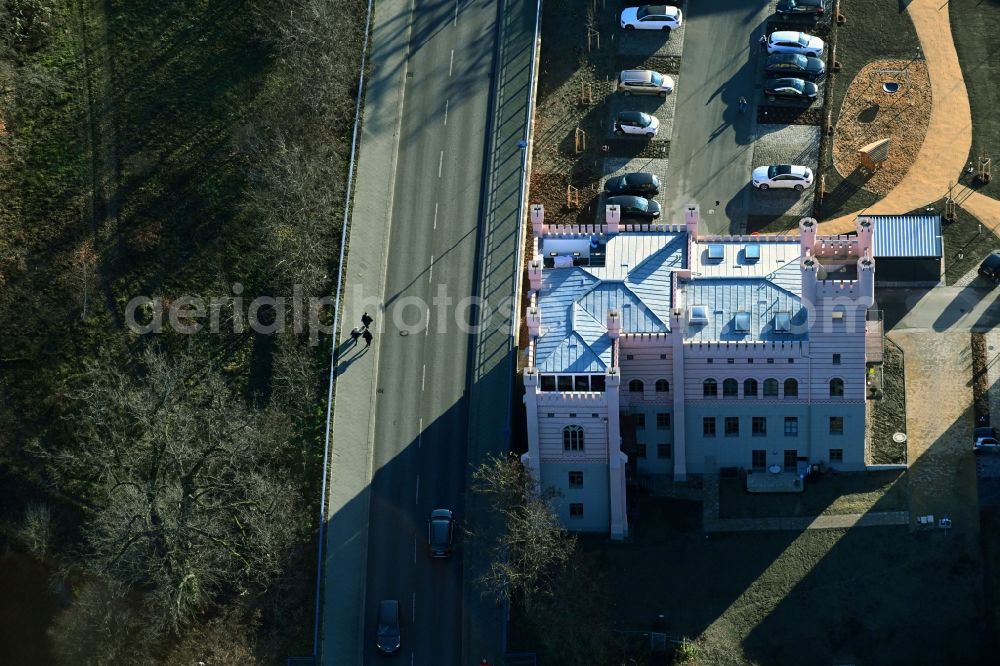 Aerial image Potsdam - New multi-family residential complex along the federal street 2 in the district Neu Fahrland in Potsdam in the state Brandenburg, Germany