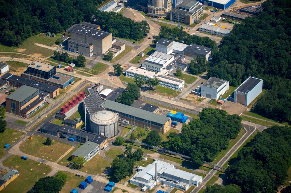 Jülich from above - Nuclear research facility with experimental reactor at the Nuclear Research Centre Juelich in North Rhine-Westphalia