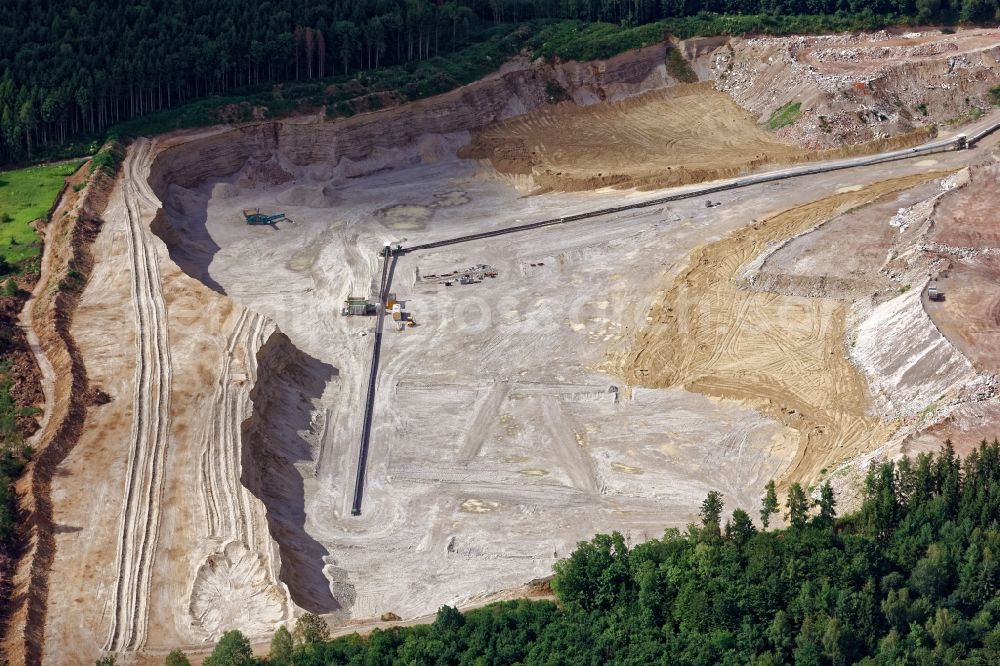 Aerial image Planegg - Site and tailings area of the Glueck gravel mining in Planegg in the state Bavaria, Germany