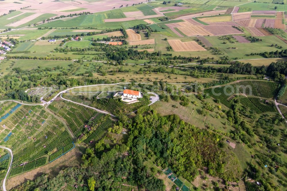 Wurmlingen from the bird's eye view: Barn building on the edge of agricultural fields and farmland in Wurmlingen in the state Baden-Wuerttemberg, Germany