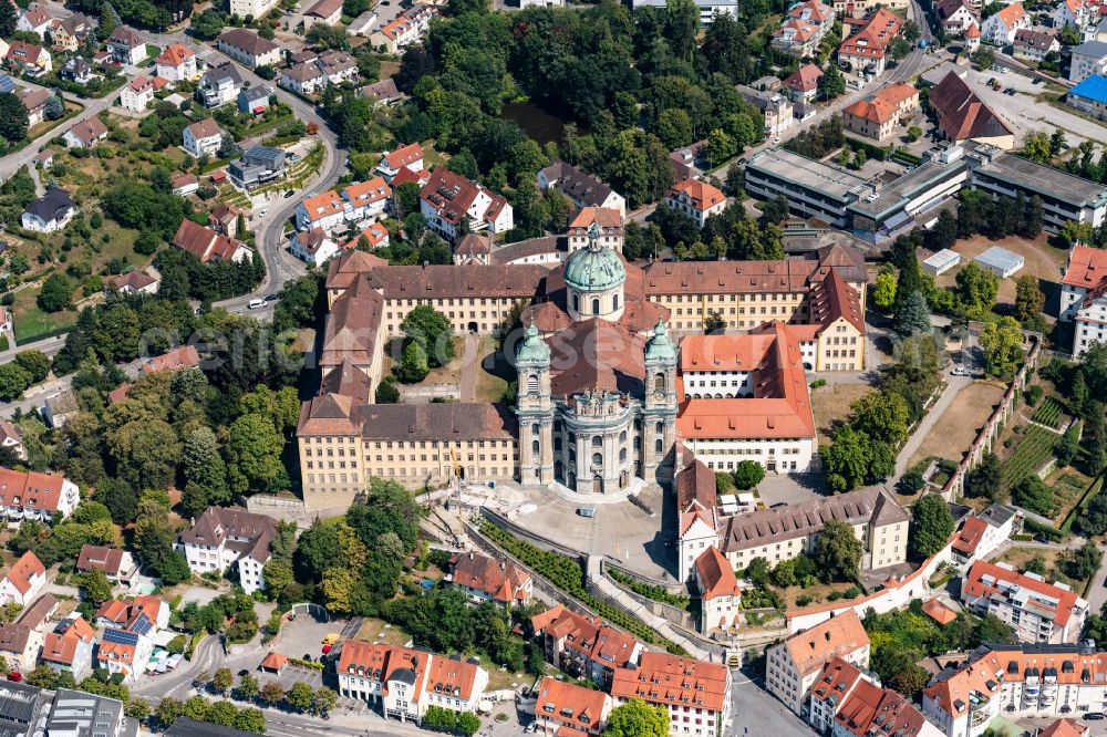 Aerial image Weingarten - Church building Basilika St. Martin in Weingarten in the state Baden-Wurttemberg, Germany
