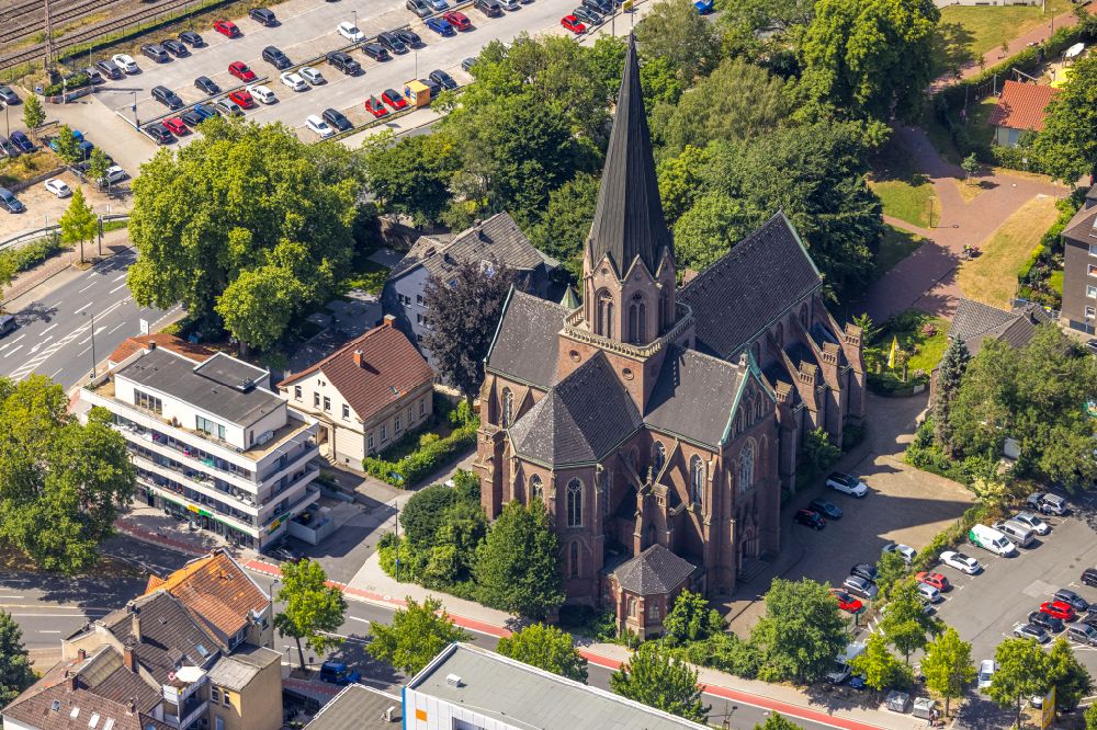 Aerial photograph Dortmund - Church building St. Clara. on street Am Stift in the district Hoerde in Dortmund at Ruhrgebiet in the state North Rhine-Westphalia, Germany