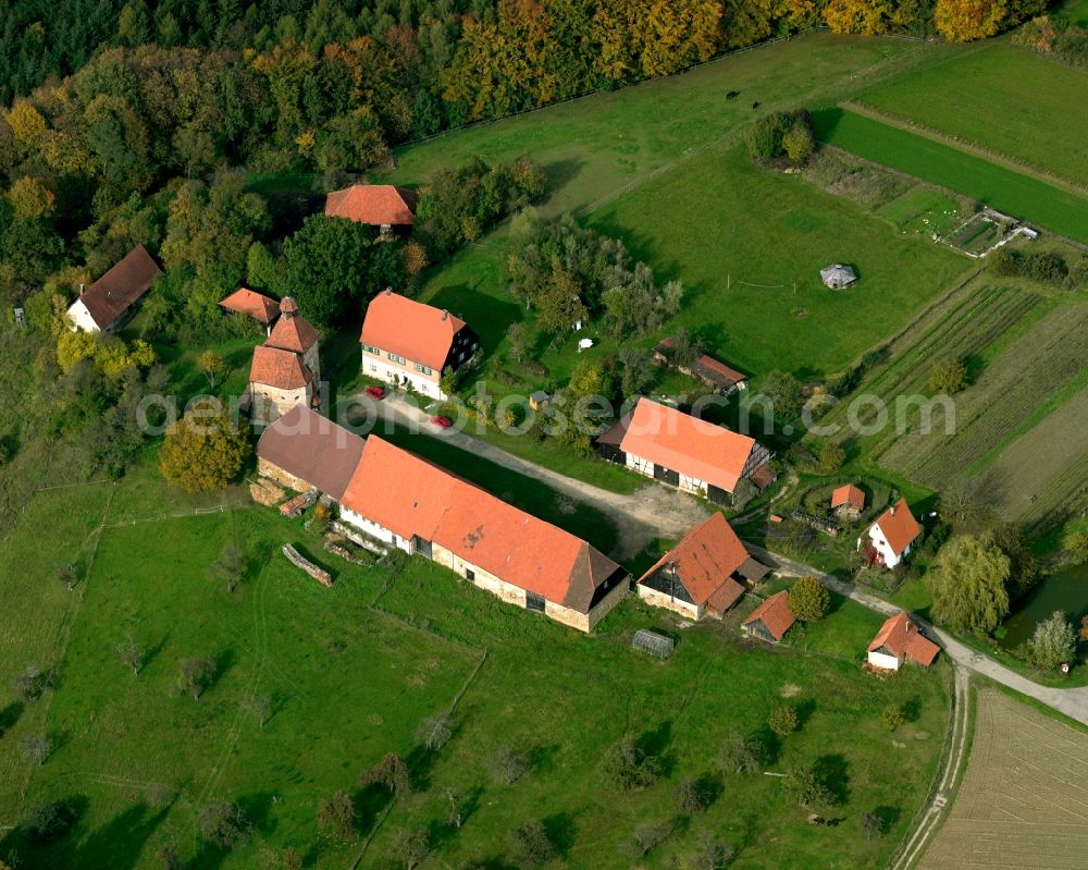 Aerial photograph Rechberghausen - Churches building the chapel Kapelle St. Johannes Baptist in Rechberghausen in the state Baden-Wuerttemberg, Germany