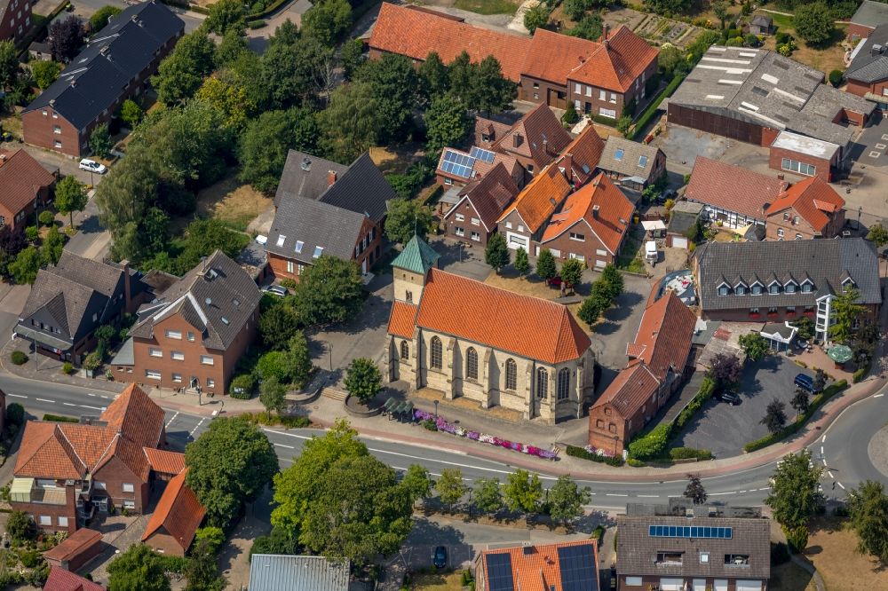 Aerial image Alverskirchen - Church building in Alverskirchen in the state North Rhine-Westphalia, Germany