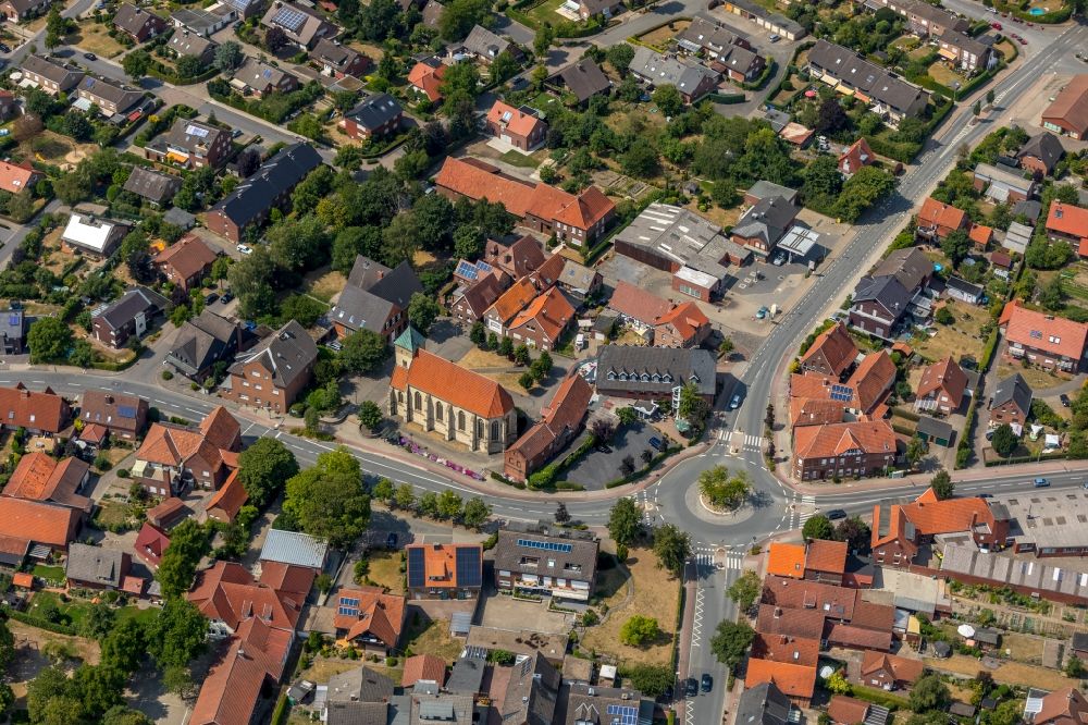 Aerial photograph Alverskirchen - Church building in Alverskirchen in the state North Rhine-Westphalia, Germany