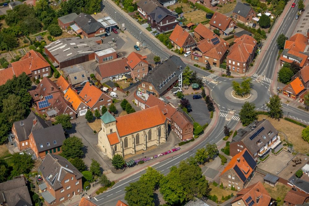 Alverskirchen from above - Church building in Alverskirchen in the state North Rhine-Westphalia, Germany