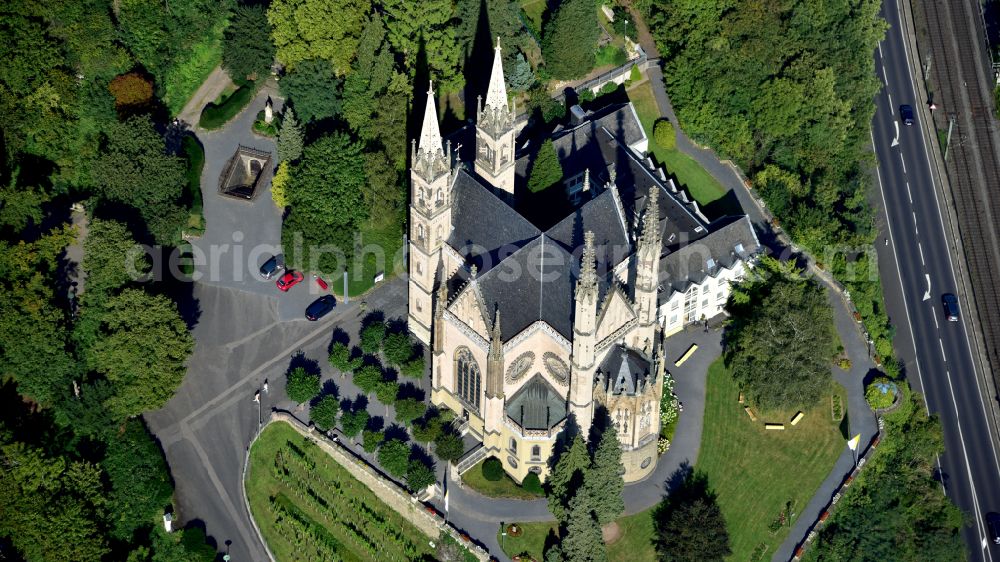 Aerial image Remagen - Church building Apollinariskirche om Apollinarisberg in Remagen in the state Rhineland-Palatinate