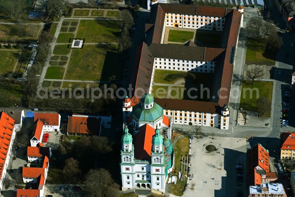 Kempten (Allgäu) from the bird's eye view: Church building Basilika St. Lorenz in Kempten (Allgaeu) in the state Bavaria, Germany