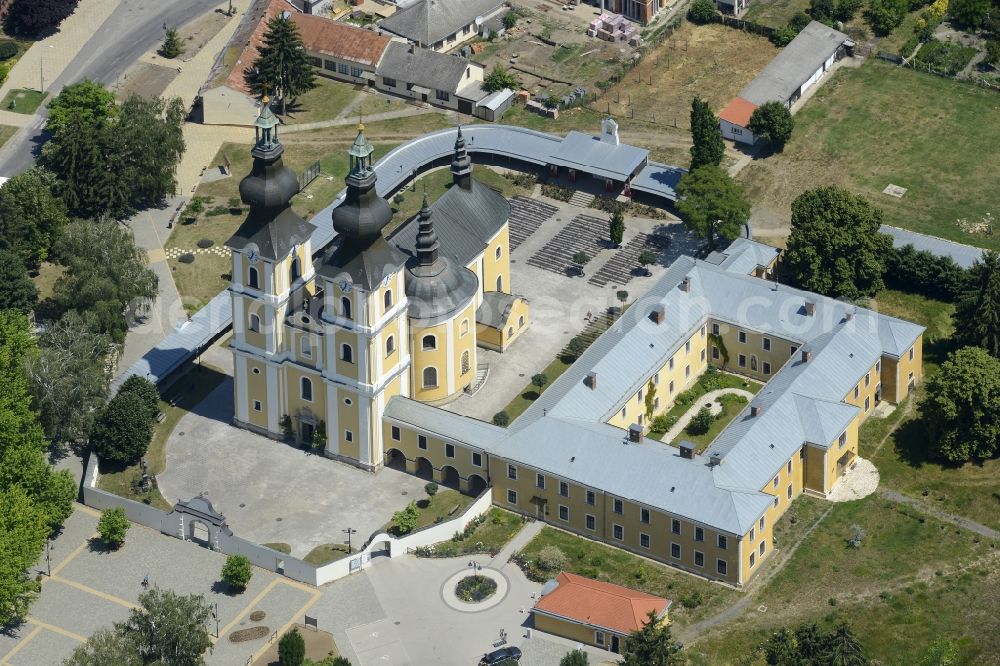 Mariapocs from above - Church building Basilika von MariapA?cs in Mariapocs in Szabolcs-Szatmar-Bereg, Hungary