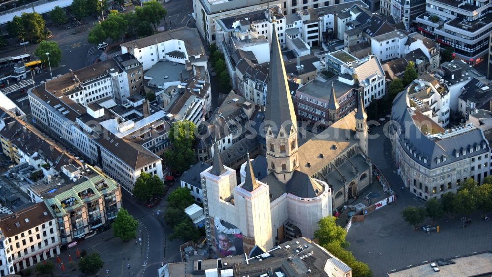 Aerial image Bonn - Church building of the cathedral of Bonner Muenster on Martinsplatz in the district Zentrum in Bonn in the state North Rhine-Westphalia, Germany