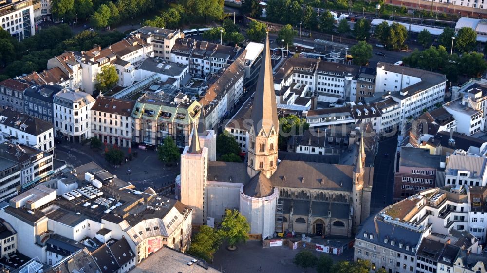 Bonn from above - Church building of the cathedral of Bonner Muenster on Martinsplatz in the district Zentrum in Bonn in the state North Rhine-Westphalia, Germany