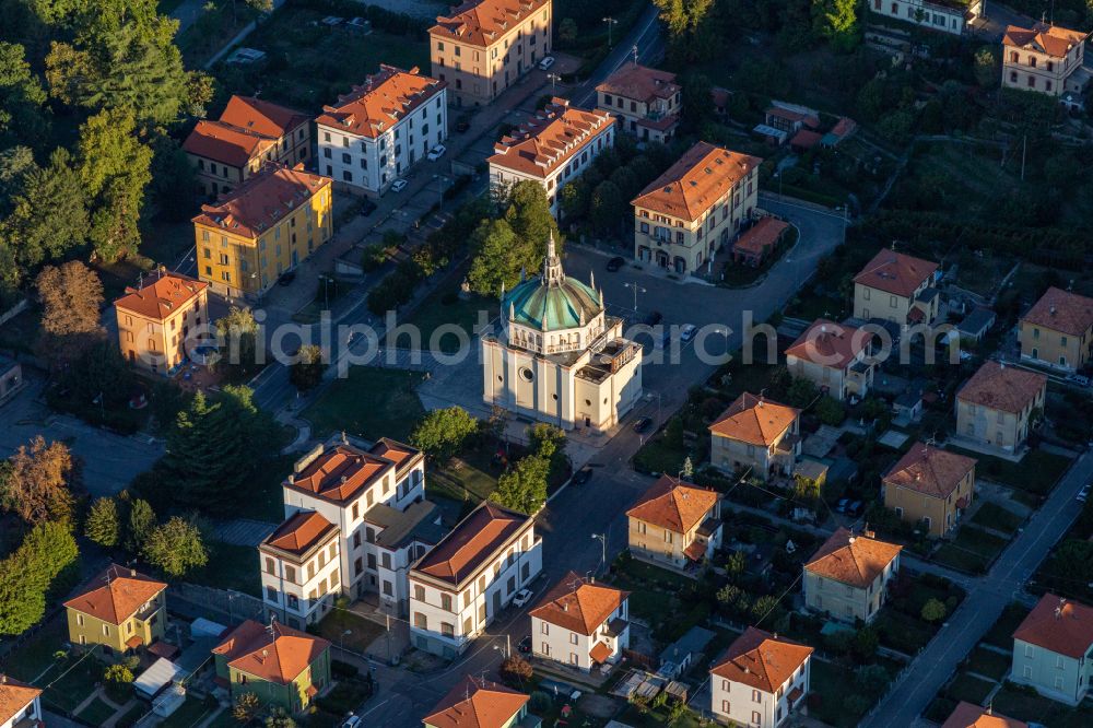 Capriate San Gervasio from the bird's eye view: Churches building of Chiesa di Crespi d'Adda in Capriate San Gervasio in the Lombardy, Italy