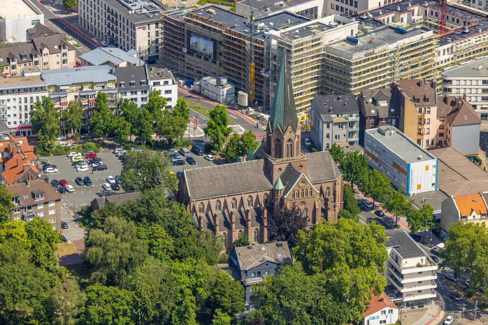Dortmund from above - Church building St. Clara. on street Am Stift in the district Hoerde in Dortmund at Ruhrgebiet in the state North Rhine-Westphalia, Germany
