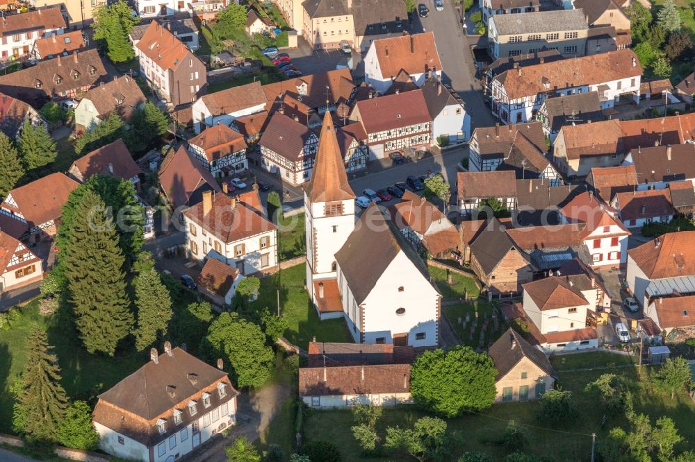 Lembach from the bird's eye view: Church building Conseil Fabrique de l'Eglise Catholique in Lembach in Grand Est, France