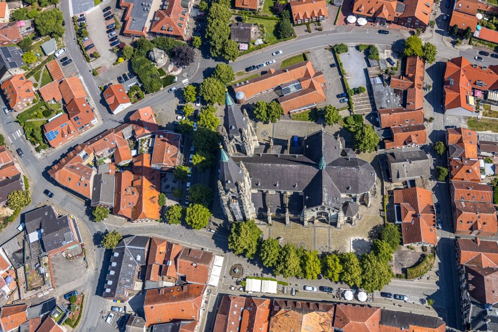 Aerial photograph Billerbeck - Church building of the cathedral St. Ludgerus on Domgasse in the old town in Billerbeck in the state North Rhine-Westphalia, Germany