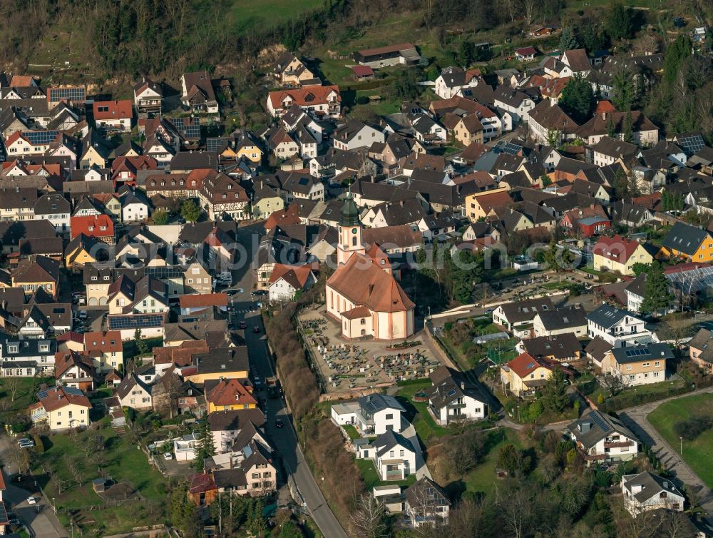 Aerial photograph Altdorf - Church building in the village of in Altdorf in the state Baden-Wurttemberg, Germany