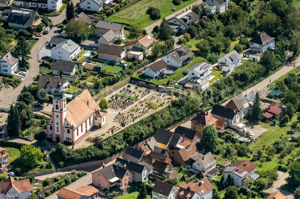 Aerial photograph Altdorf - Church building in the village of in Altdorf in the state Baden-Wurttemberg, Germany