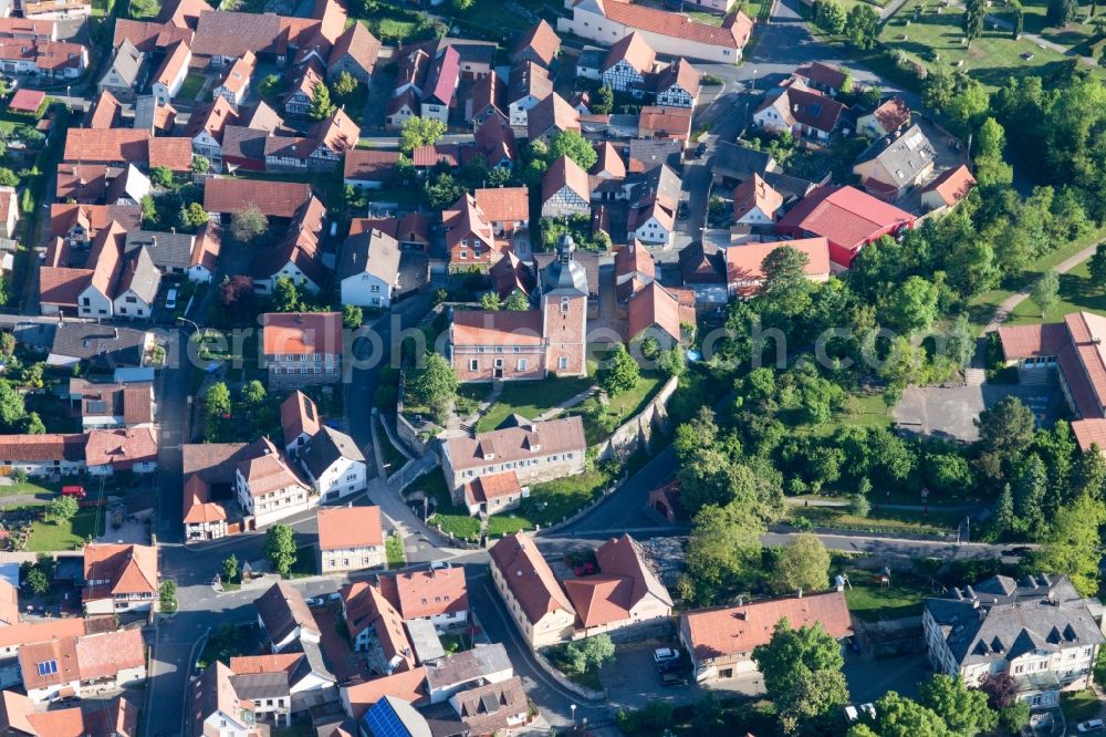 Aerial photograph Stadtlauringen - Church building in the village of in the district Oberlauringen in Stadtlauringen in the state Bavaria, Germany