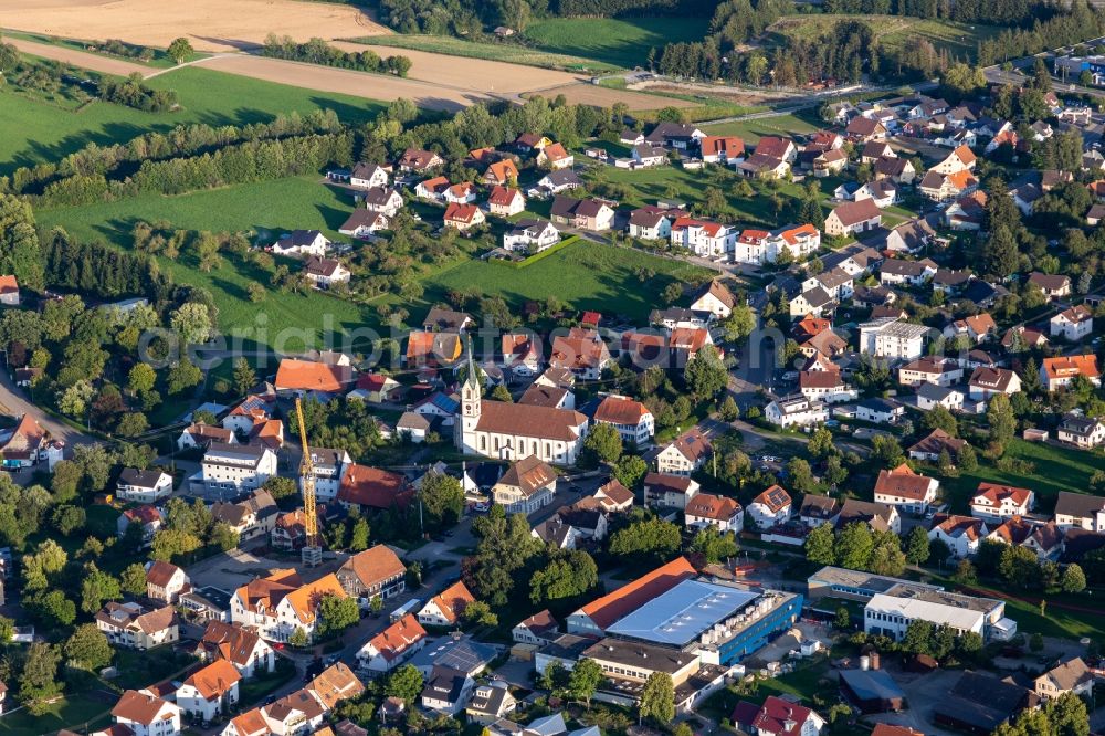 Aerial photograph Villingendorf - Church building in the village of in Villingendorf in the state Baden-Wuerttemberg, Germany