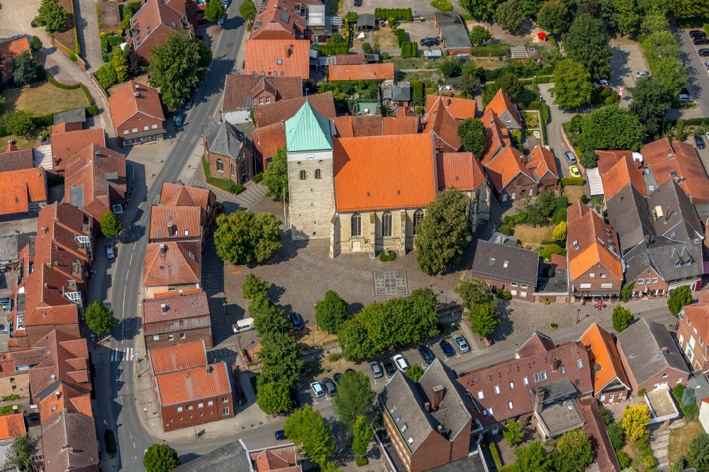 Everswinkel from above - Church building in Everswinkel in the state North Rhine-Westphalia, Germany