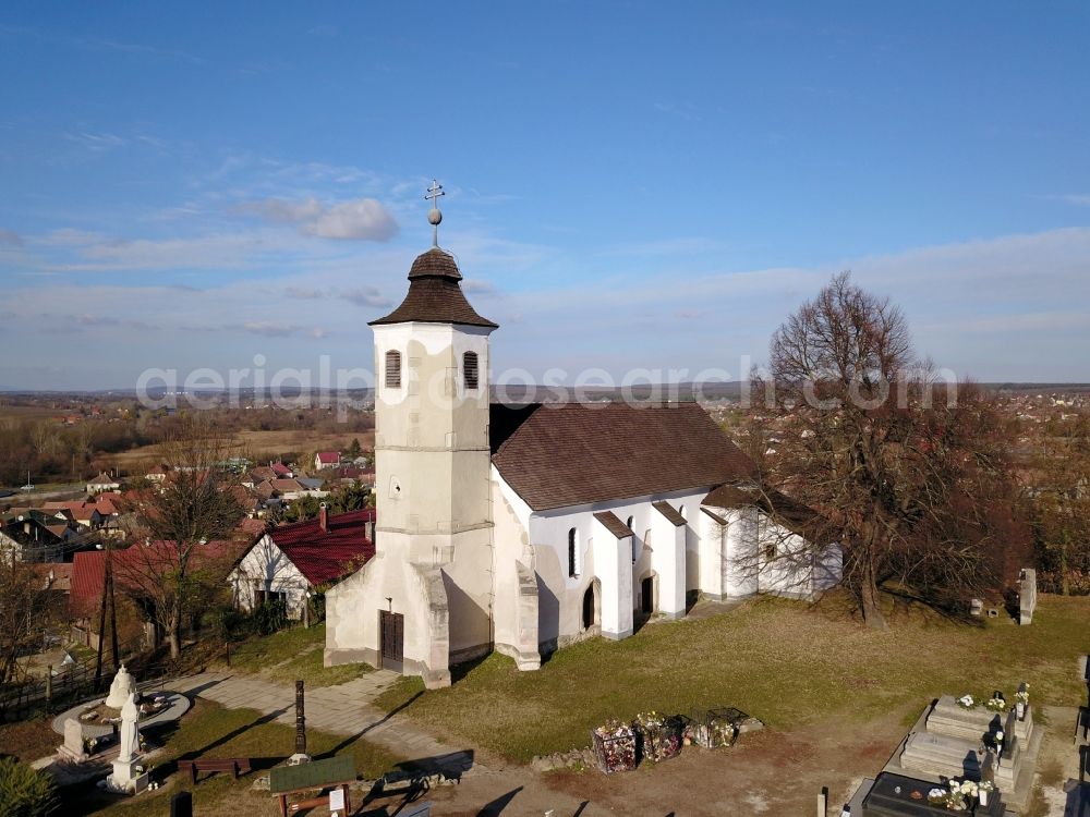 Aerial photograph Isaszeg - Church building in Isaszeg in Komitat Pest, Hungary