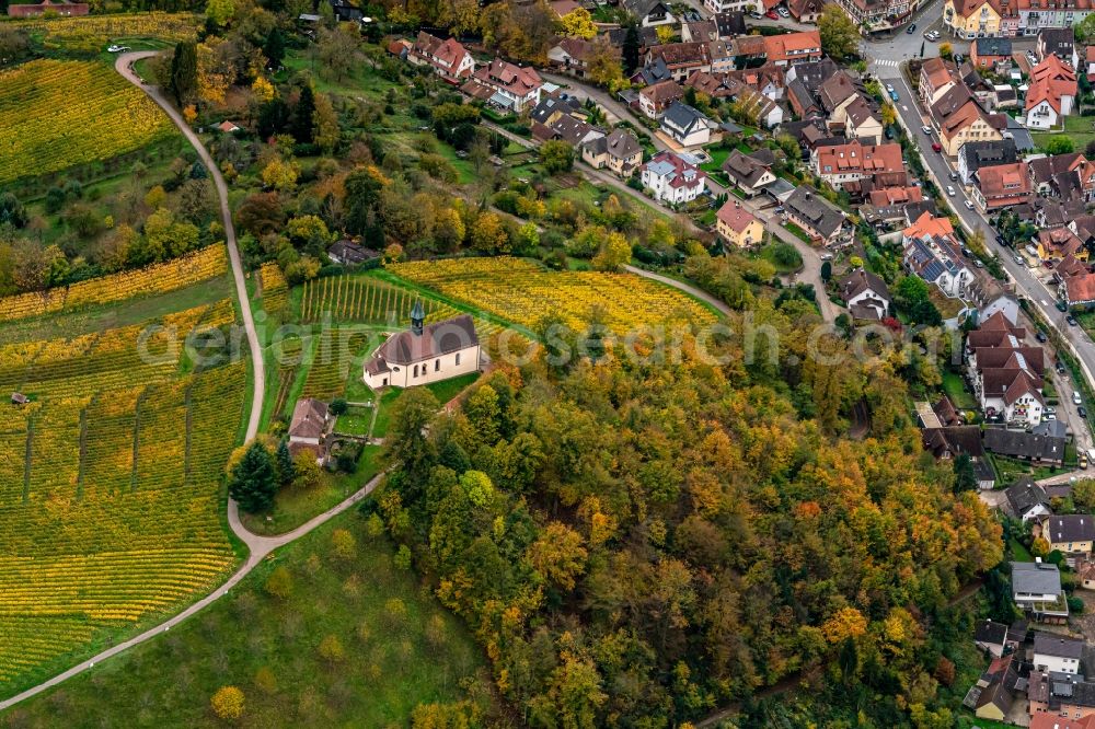Gengenbach from above - Churches building the chapel St. Jakob on Bergle in Gengenbach in the state Baden-Wurttemberg, Germany