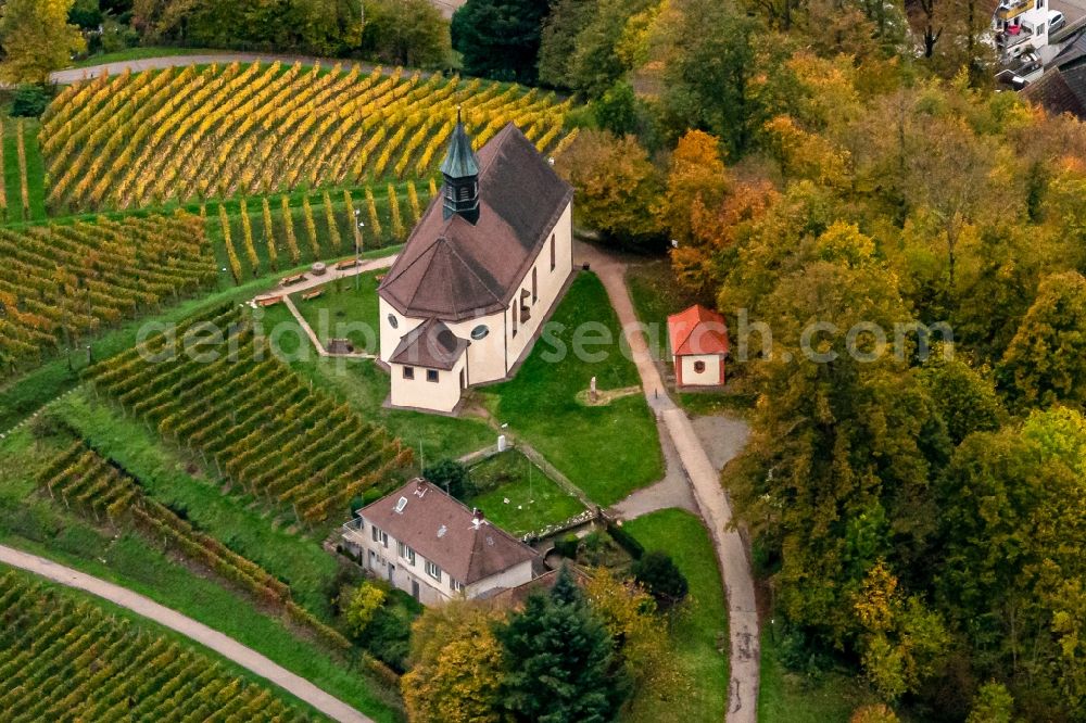 Gengenbach from above - Churches building the chapel St. Jakob on Bergle in Gengenbach in the state Baden-Wurttemberg, Germany