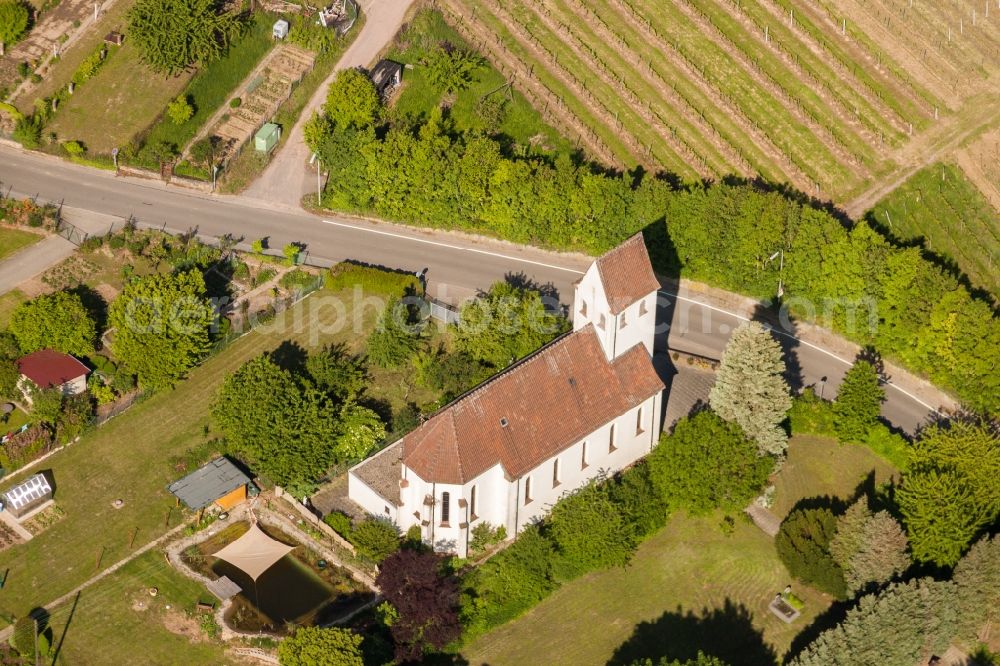 Aerial image Landau in der Pfalz - Churches building the chapel St. Aegidius in the district Moerzheim in Landau in der Pfalz in the state Rhineland-Palatinate, Germany