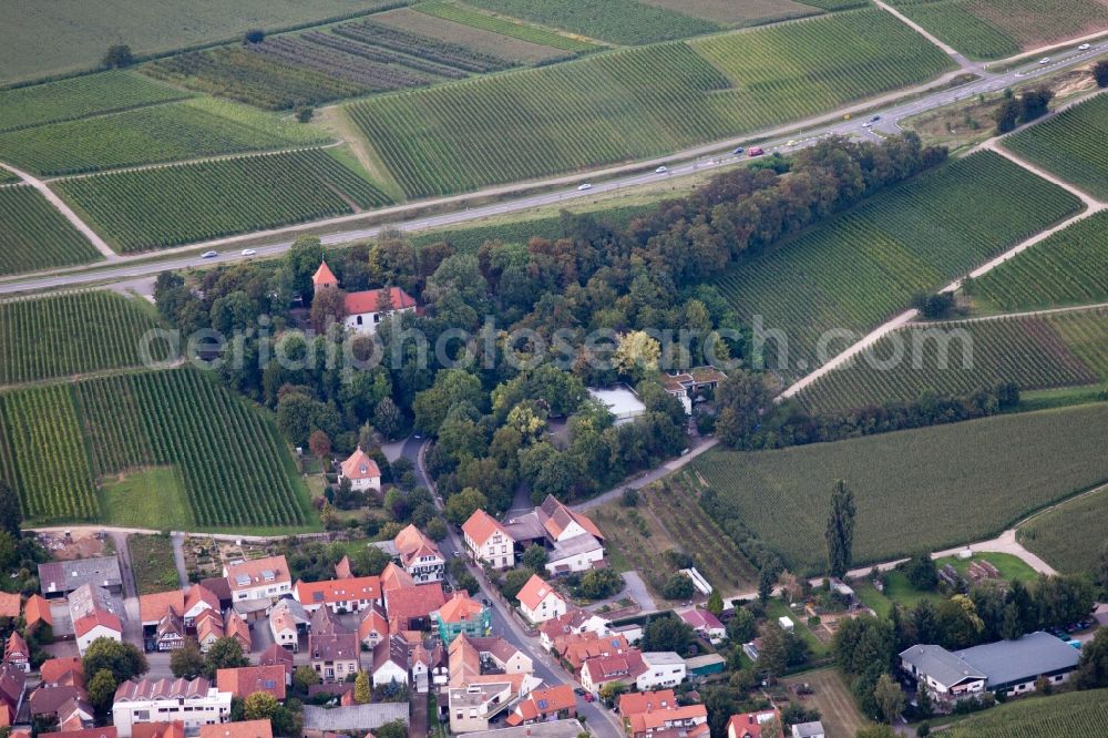 Landau in der Pfalz from the bird's eye view: Churches building the chapel in the district Wollmesheim in Landau in der Pfalz in the state Rhineland-Palatinate, Germany