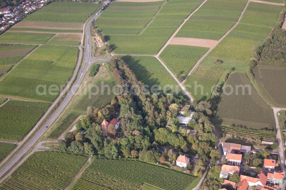 Aerial photograph Landau in der Pfalz - Churches building the chapel in the district Wollmesheim in Landau in der Pfalz in the state Rhineland-Palatinate, Germany