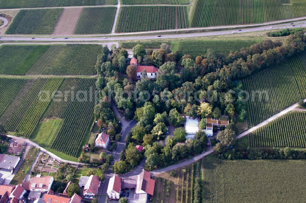 Landau in der Pfalz from above - Churches building the chapel in the district Wollmesheim in Landau in der Pfalz in the state Rhineland-Palatinate, Germany