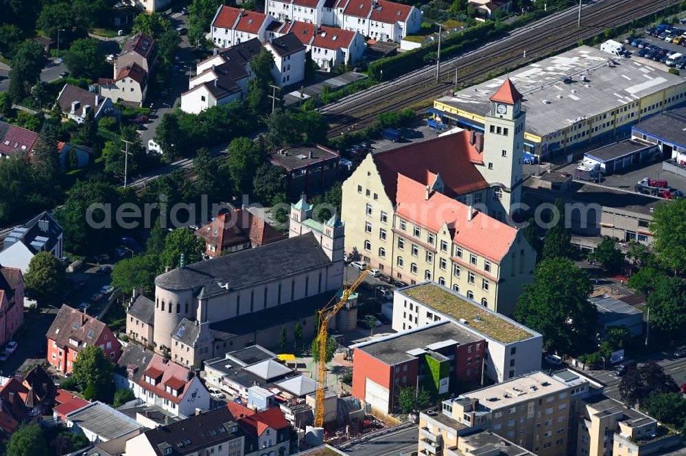 Aerial photograph Nürnberg - Church building St. Karl Borromaeus in the district Moegeldorf in Nuremberg in the state Bavaria, Germany