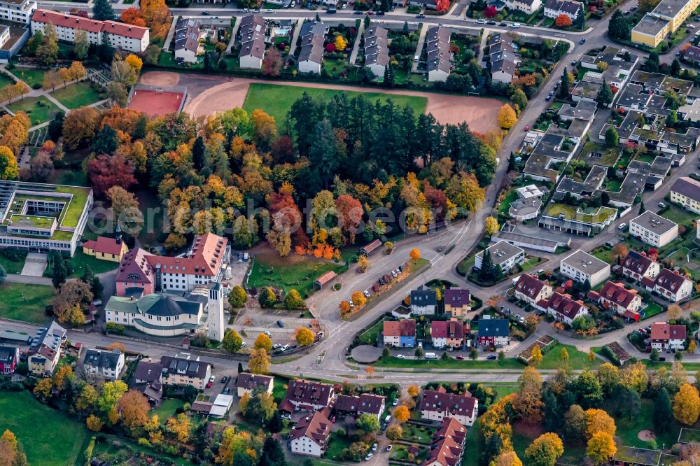 Aerial image Stegen - Church building in the village of in Stegen in the state Baden-Wuerttemberg, Germany