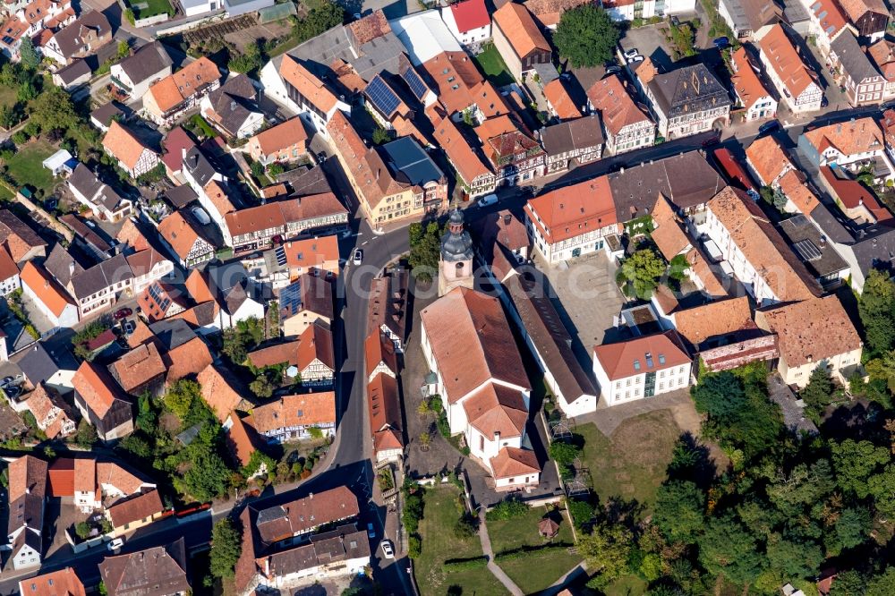 Aerial photograph Rheinzabern - Catholic Church building in the village of in Rheinzabern in the state Rhineland-Palatinate, Germany