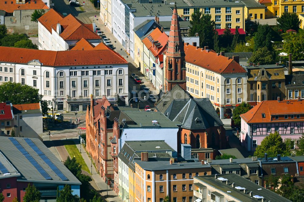 Aerial photograph Dessau - Church building in Kathol. Pfarrei St. Peter and Paul Old Town- center of downtown on street Zerbster Strasse in Dessau in the state Saxony-Anhalt, Germany