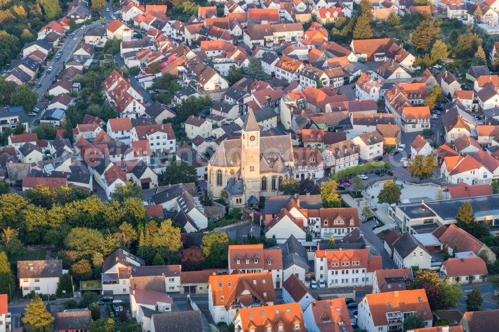Zornheim from above - Church building of the catholic Church in Zornheim in the state Rhineland-Palatinate, Germany