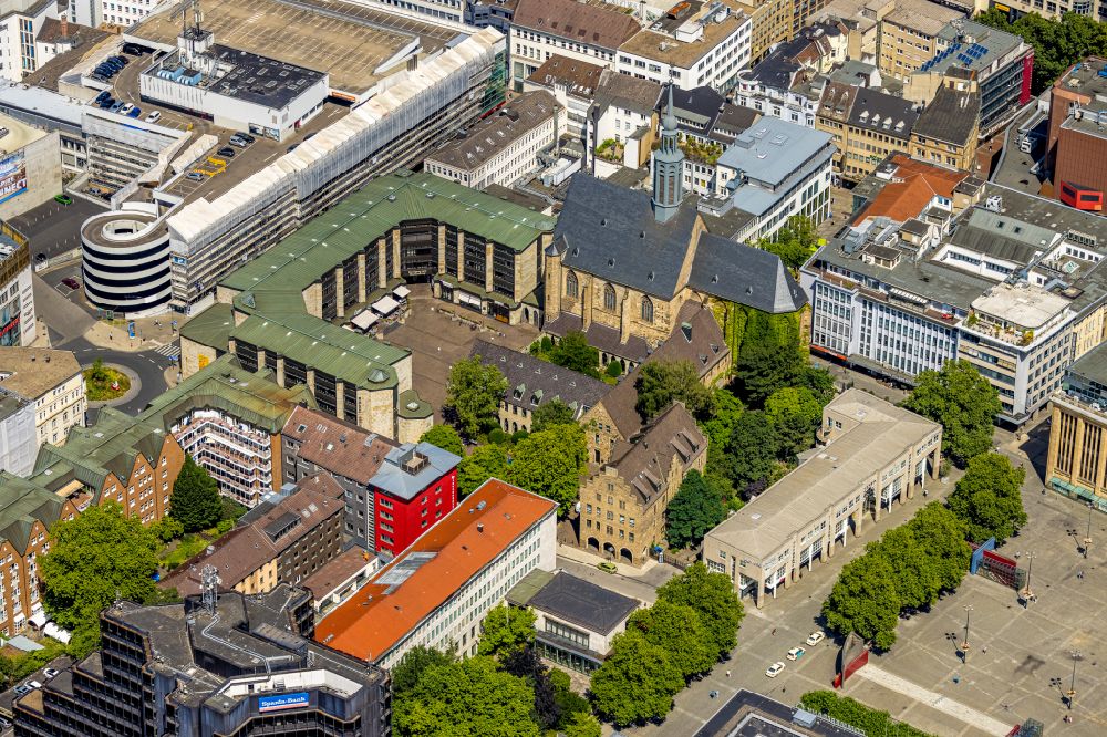 Aerial image Dortmund - church building Katholisches Forum Dortmund on street Eisenmarkt in Dortmund at Ruhrgebiet in the state North Rhine-Westphalia, Germany