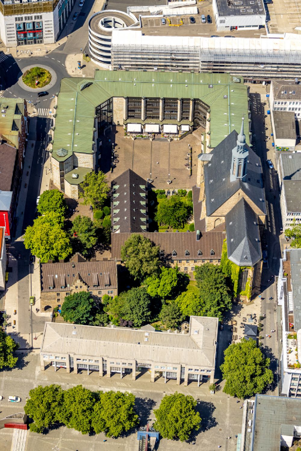 Aerial photograph Dortmund - church building Katholisches Forum Dortmund on street Eisenmarkt in Dortmund at Ruhrgebiet in the state North Rhine-Westphalia, Germany