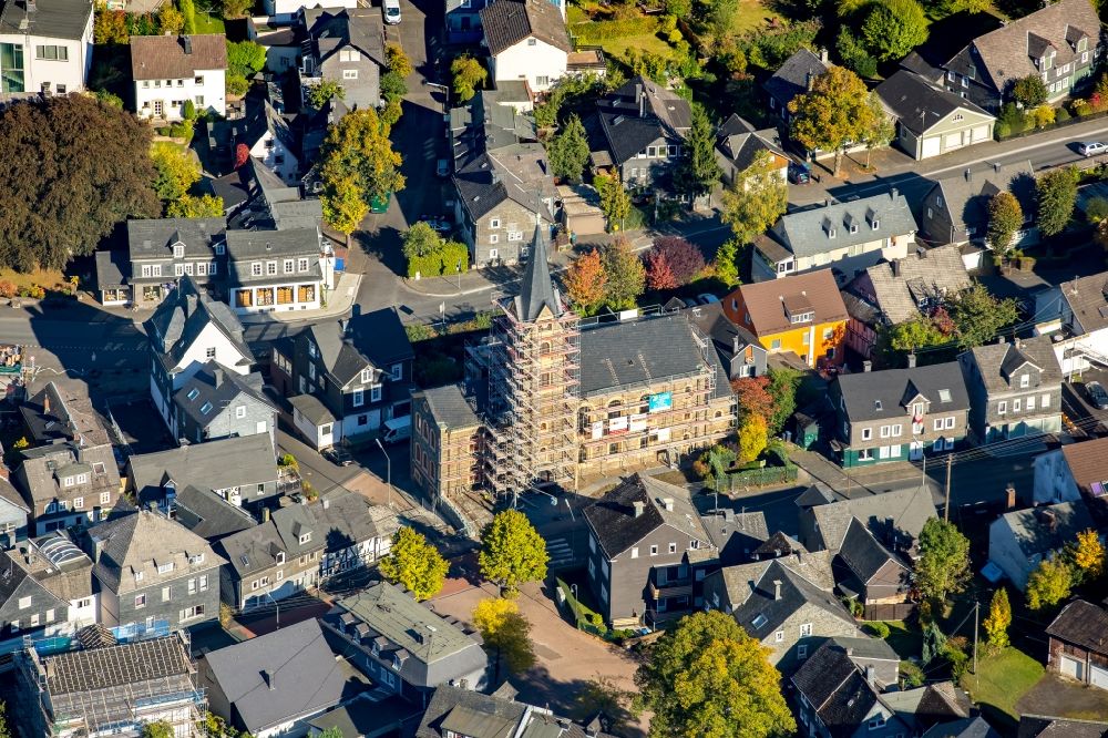 Aerial image Eiserfeld - Church building Eiserfeld at the Freiengruender street in Eiserfeld in the state North Rhine-Westphalia